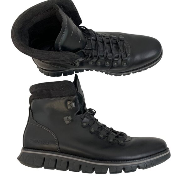 Cole Haan Mens Sz 10M Zerogrand Black Leather Hiker Boot C30403 Waterproof